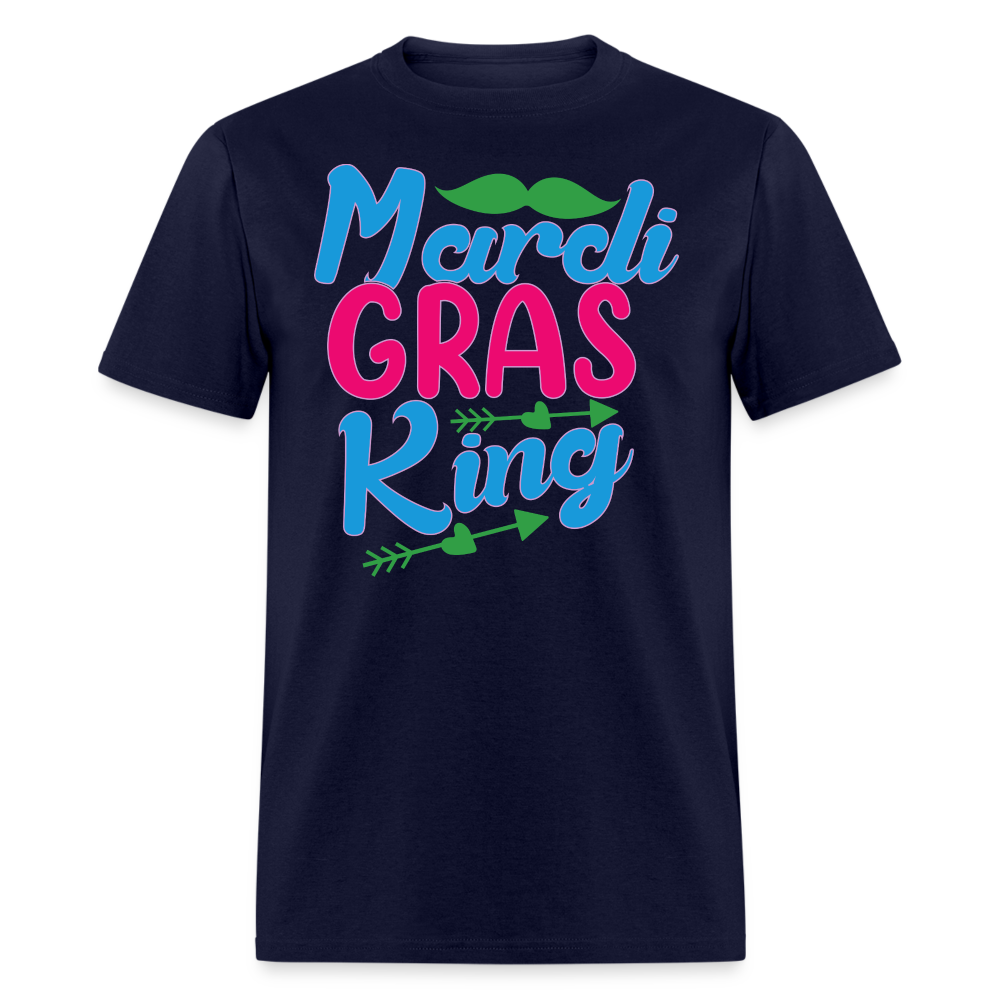 Mardi Gras King Shirt For Men Funny Mardi Gras Party T-shirt - navy