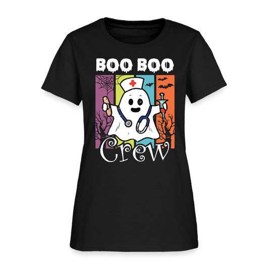 Boo Boo Crew Funny Nurse Halloween T-Shirt - black