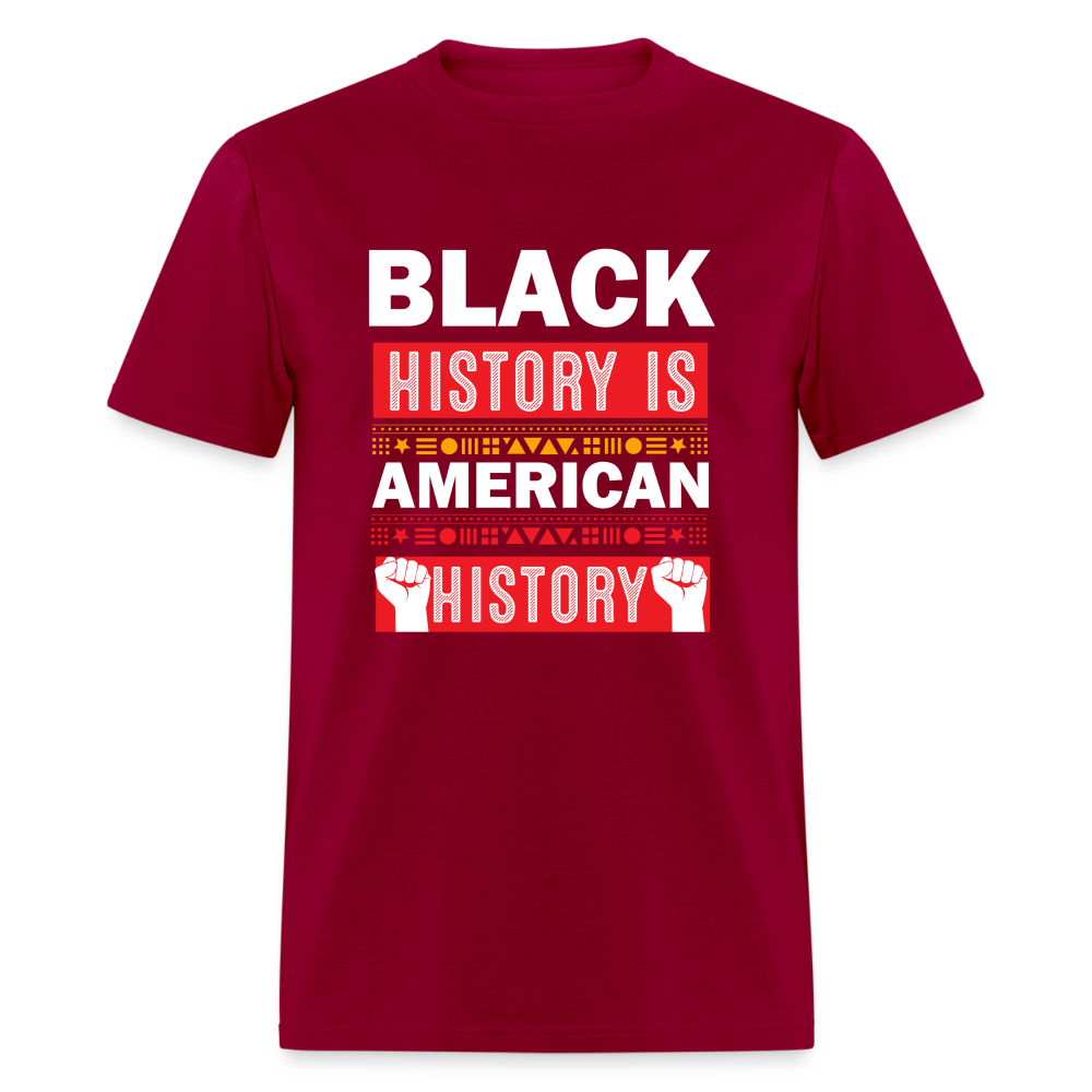 Black History Is American History Tee Unisex Black History Graphic T-shirt - dark red