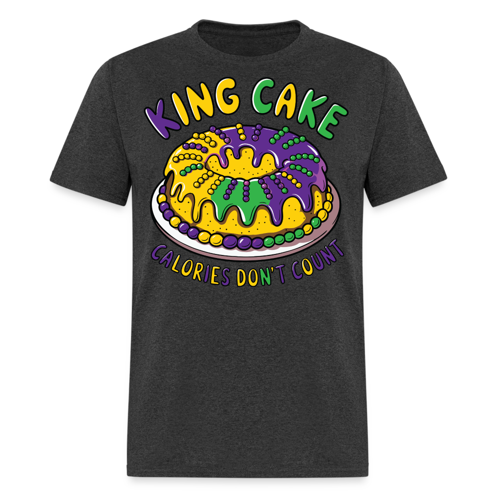 Fat Tuesday Celebration Mardi Gras King Cake T-shirt - heather black