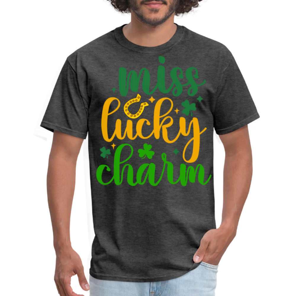 Miss Lucky Charm St Patrick’s Day T-shirt - heather black