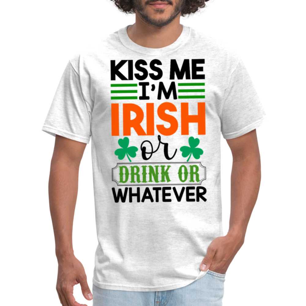 Kiss Me I’m Irish Party Tee Irish Drinking T-shirt - light heather gray