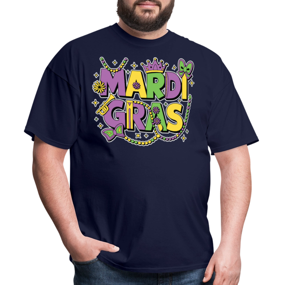 Funny and festive Mardi Gras shirts Mardi Gras Crown T-shirt - navy