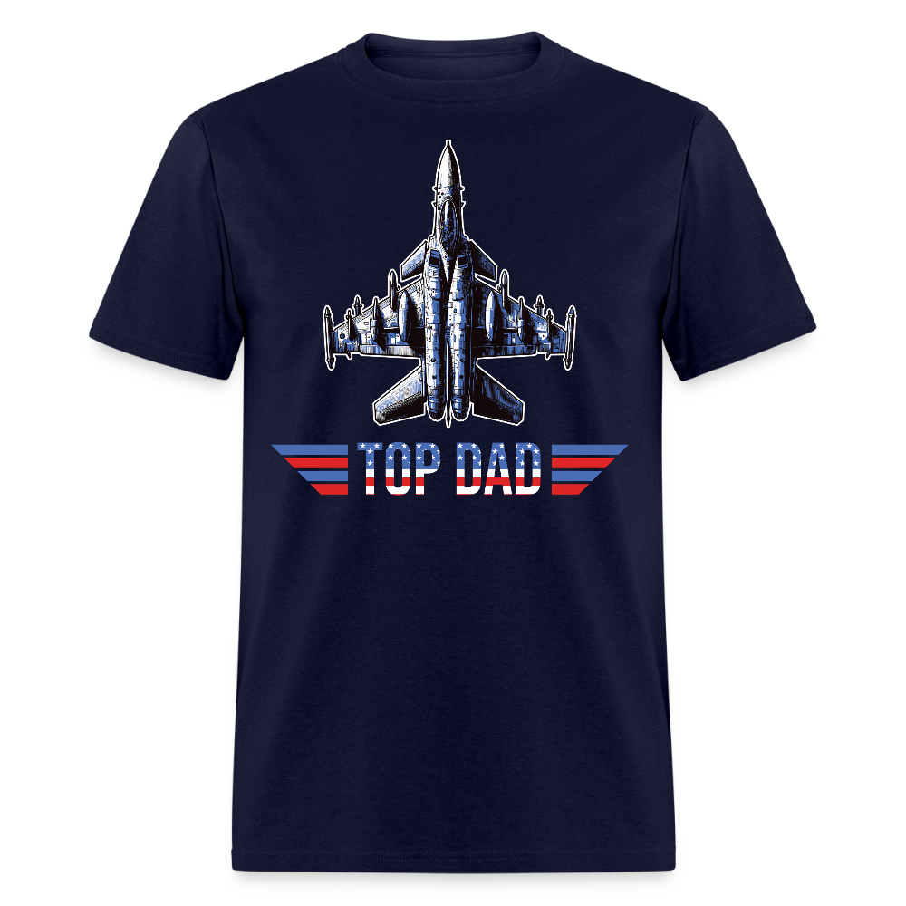 Top Dad Fighter Jet Military Aviation Father's Day T-shirt - navy