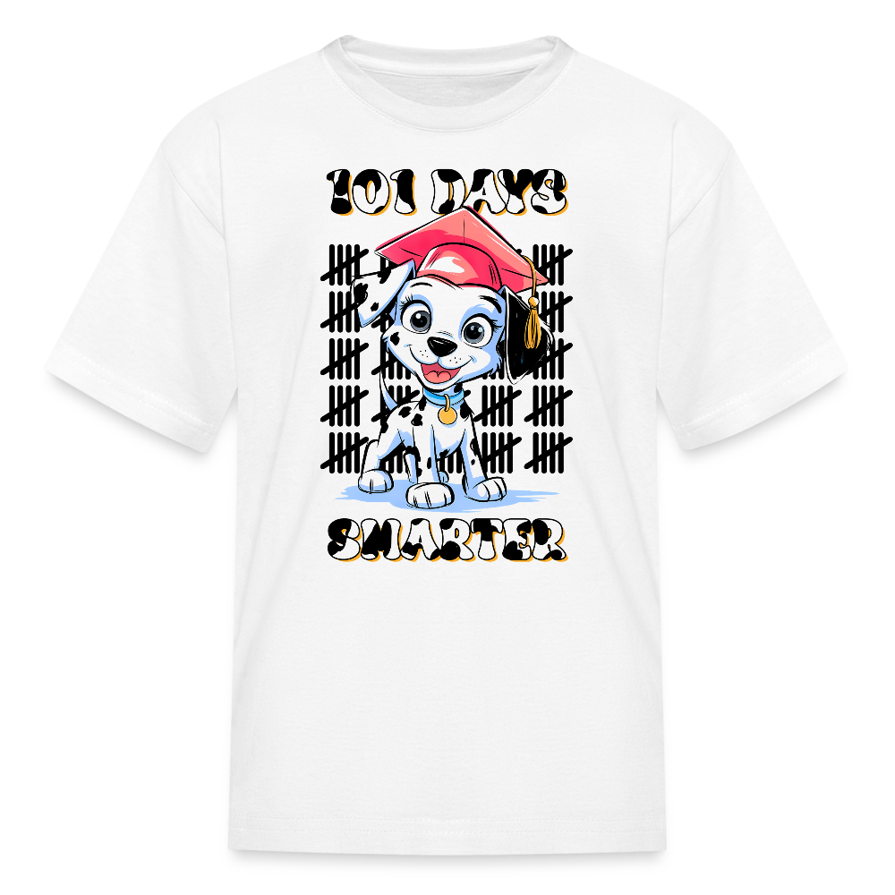 Dalmatian 101 Days Smarter Shirt Cute School Milestone Kids T-shirt - white