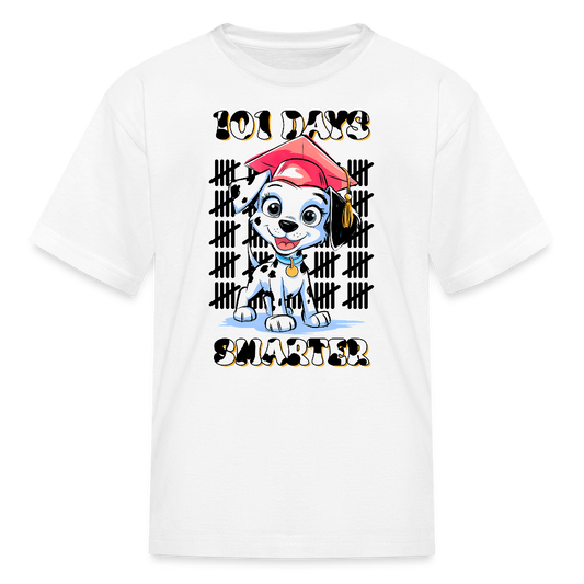 Dalmatian 101 Days Smarter Shirt Cute School Milestone Kids T-shirt - white
