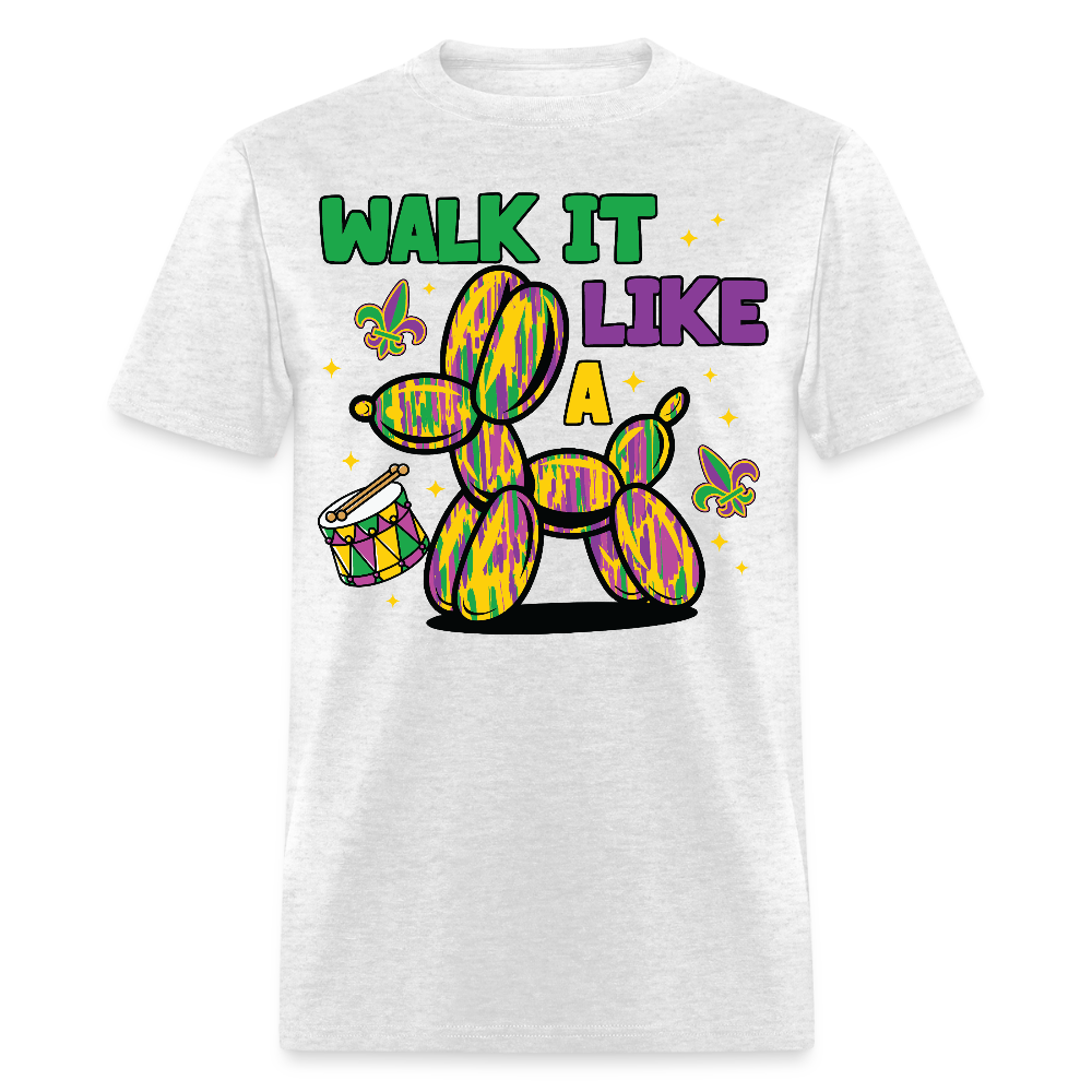 Colorful New Orleans Festival Tee Walk It Like A Mardi Gras T-shirt - light heather gray