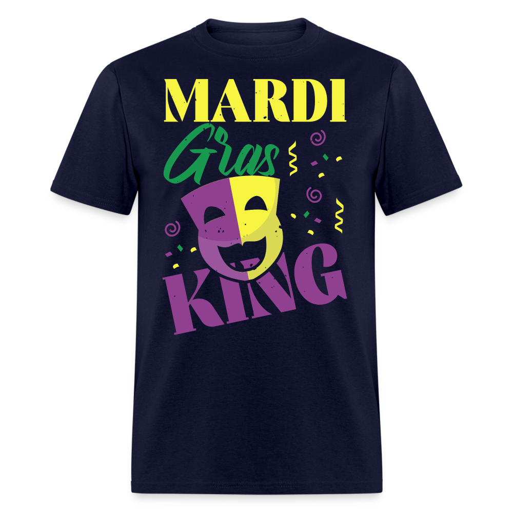 Masquerade Mask Tee Funny Mardi Gras King T-shirt - navy