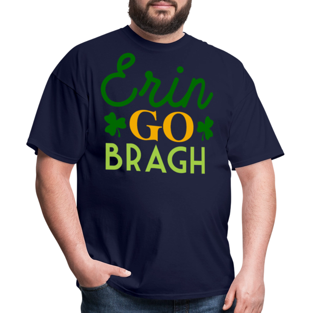 Funny Erin Go Bragh Shamrock T-shirt - navy