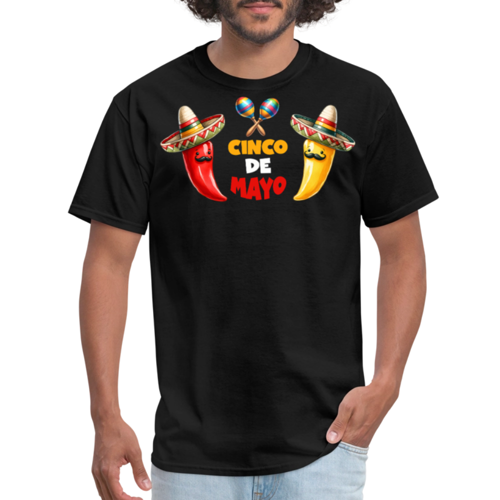 Sombrero And Maracas Graphic Tee Cinco De Mayo Funny T-shirt - black