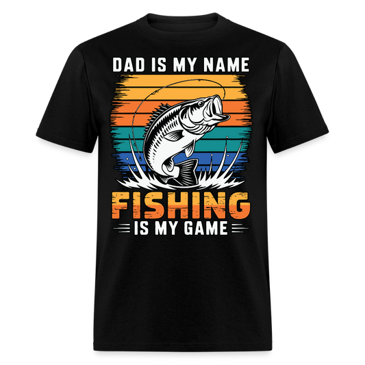 Unique Dad Gift For Anglers Father's Day Fishing T-shirt - black