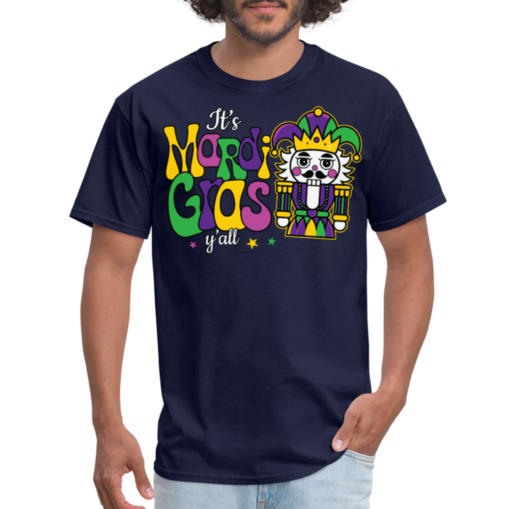 New Orleans festival Tee Mardi Gras jester T-shirt - navy