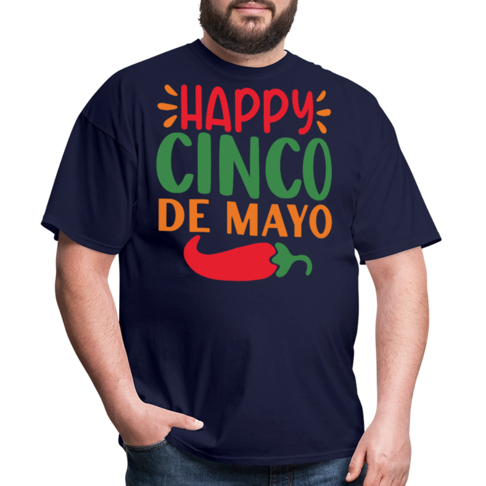 Colorful Happy Cinco de Mayo Fiesta T-shirt - navy