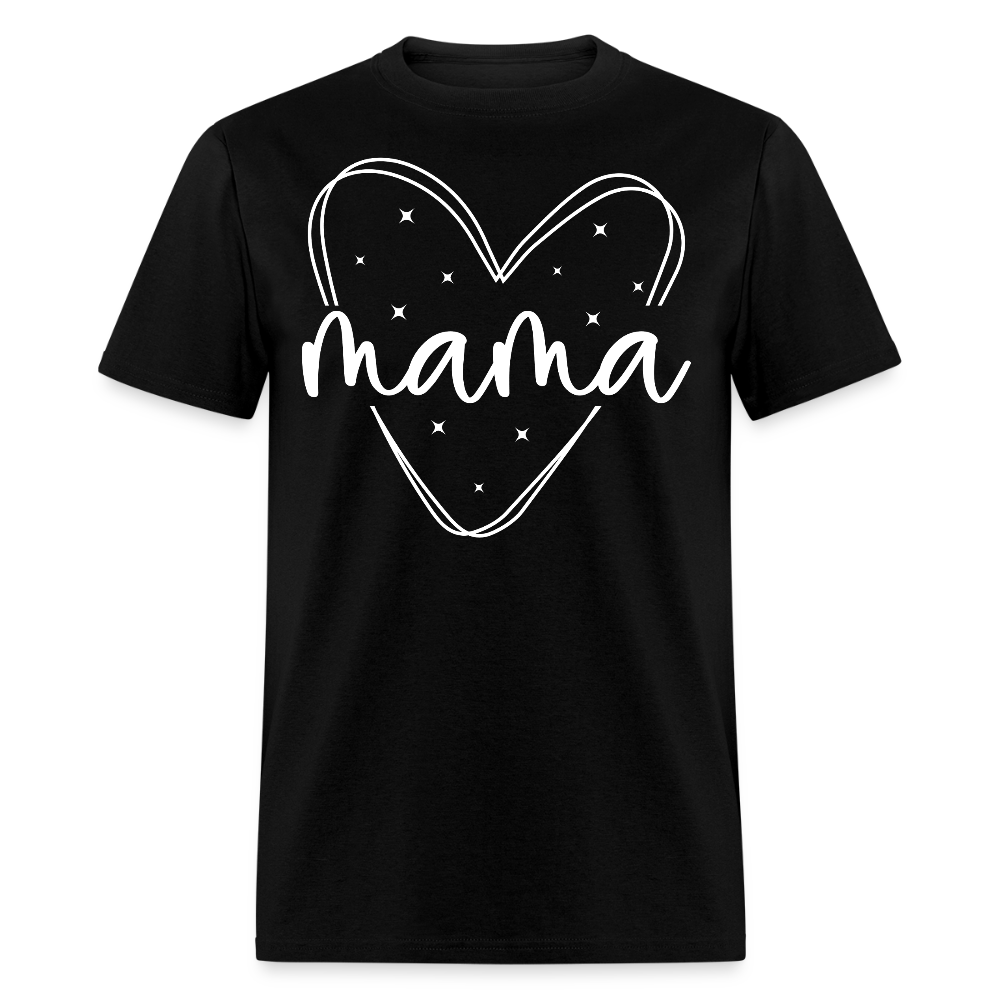 Unique Mama Heart Graphic T-shirt - black