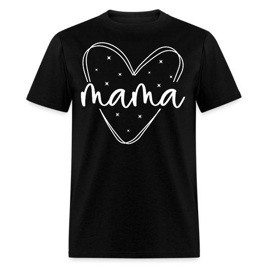Unique Mama Heart Graphic T-shirt - black