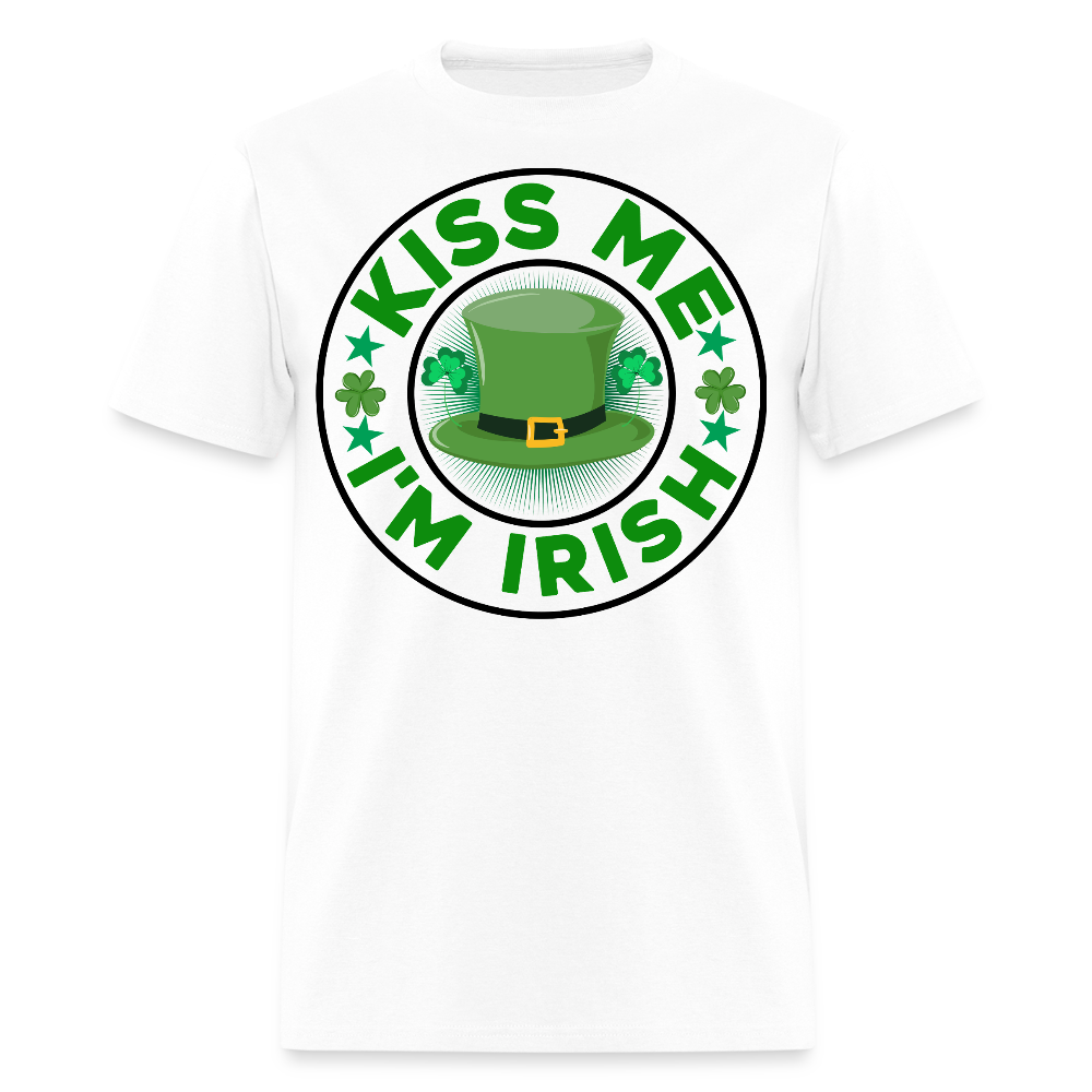Kiss Me I’m Irish Tee St Patrick’s Day Funny T-shirt - white