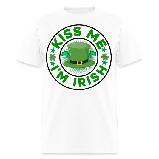 Kiss Me I’m Irish Tee St Patrick’s Day Funny T-shirt - white