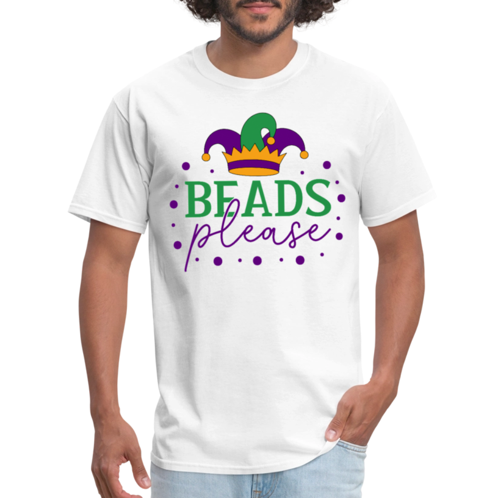 Cute Mardi Gras Shirts For Family Beads Please Party T-shirt - white