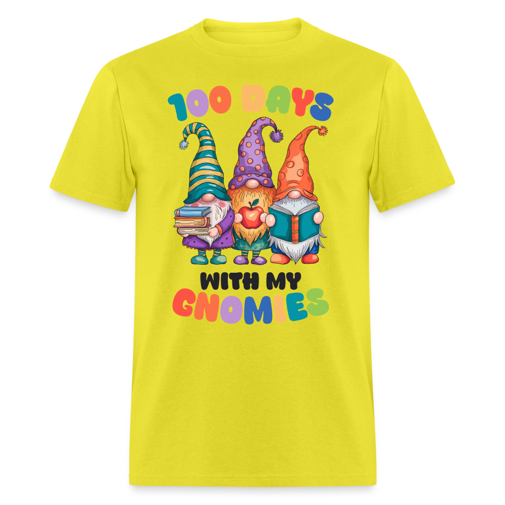 Cute Gnome 100 Days of Learning Shirt Teacher Appreciation Gnome T-Shirt - yellow