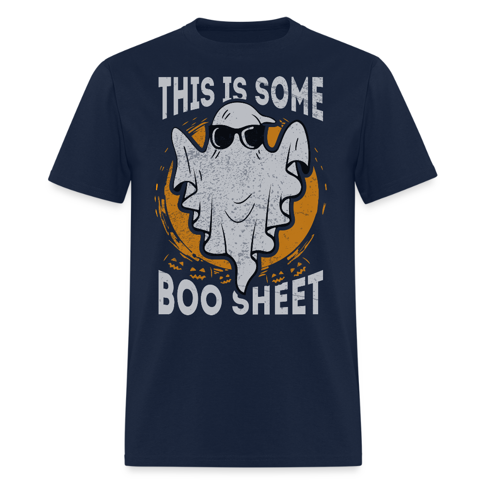 This Is Some Boo Sheet Funny Halloween Ghost T-Shirt - navy