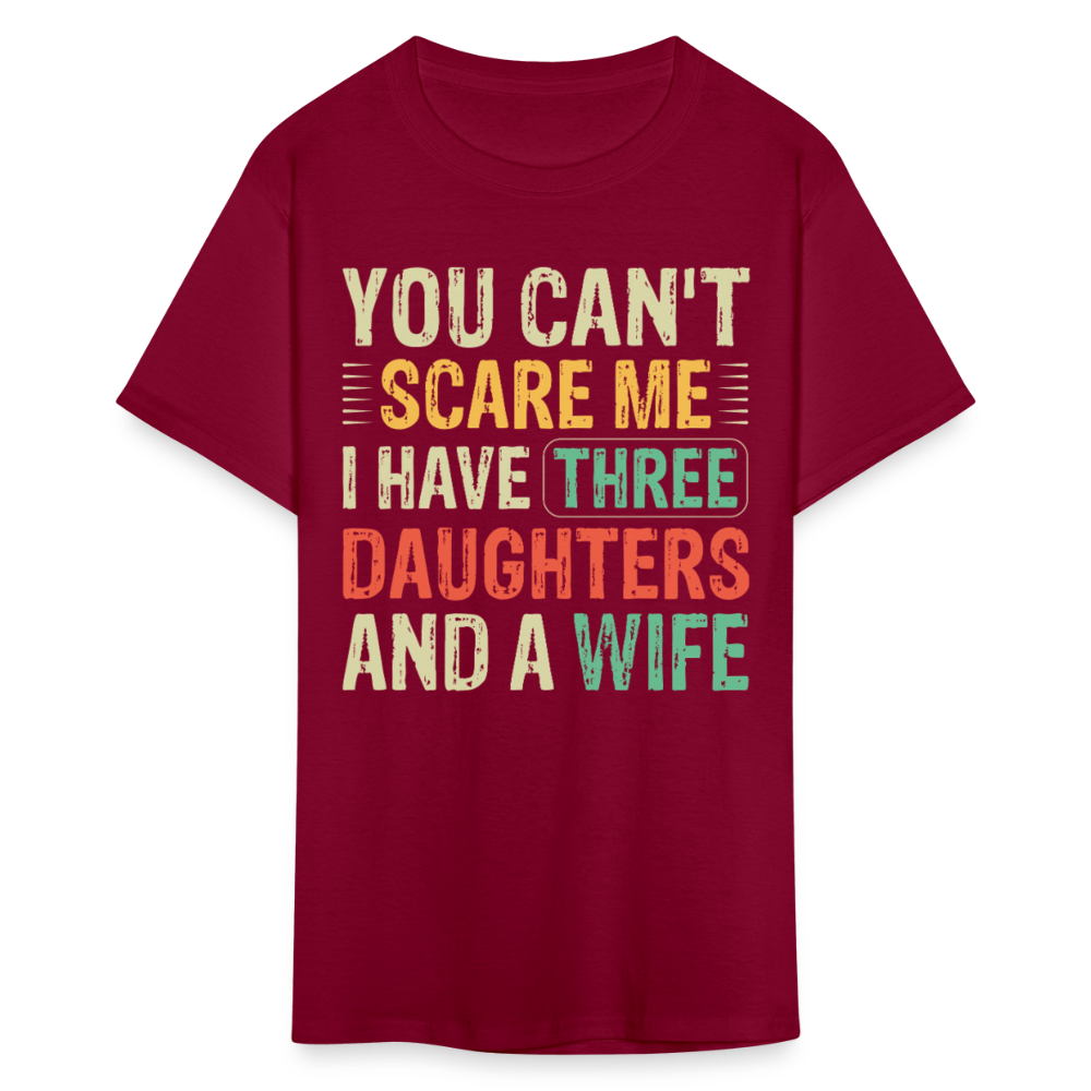 Best Gift For A Father Of Three Daughters And A Wife Unisex T-shirt - burgundy