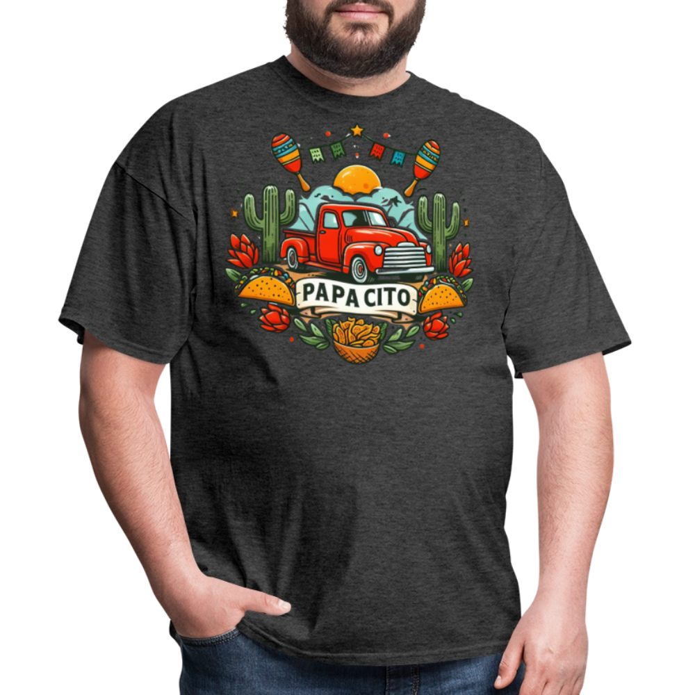 Papa Cito Taco Truck Retro Design T-shirt - heather black