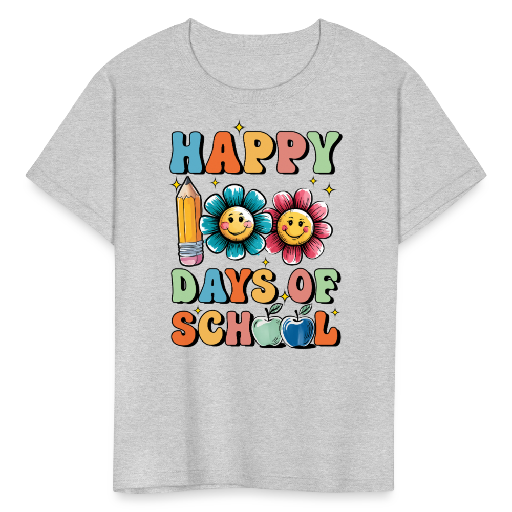 Happy 100 Days Of School Shirt For Kids Back To School Milestone T-shirt - heather gray