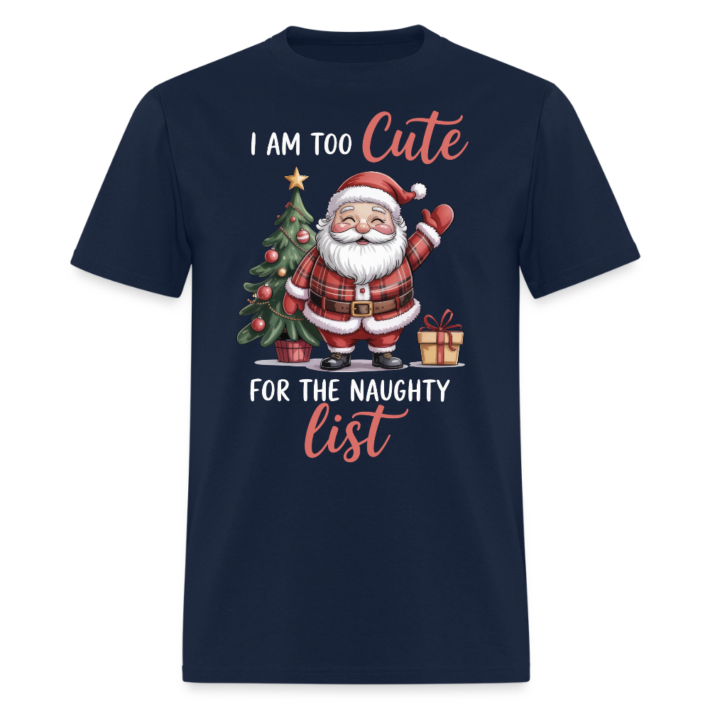 Too Cute For The Naughty List T-Shirt - navy