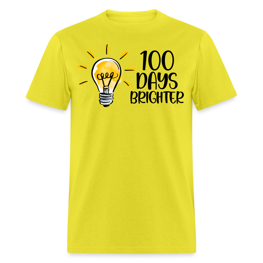 100 Days Brighter Tee for Teachers School Milestone Unisex T-Shirt - yellow