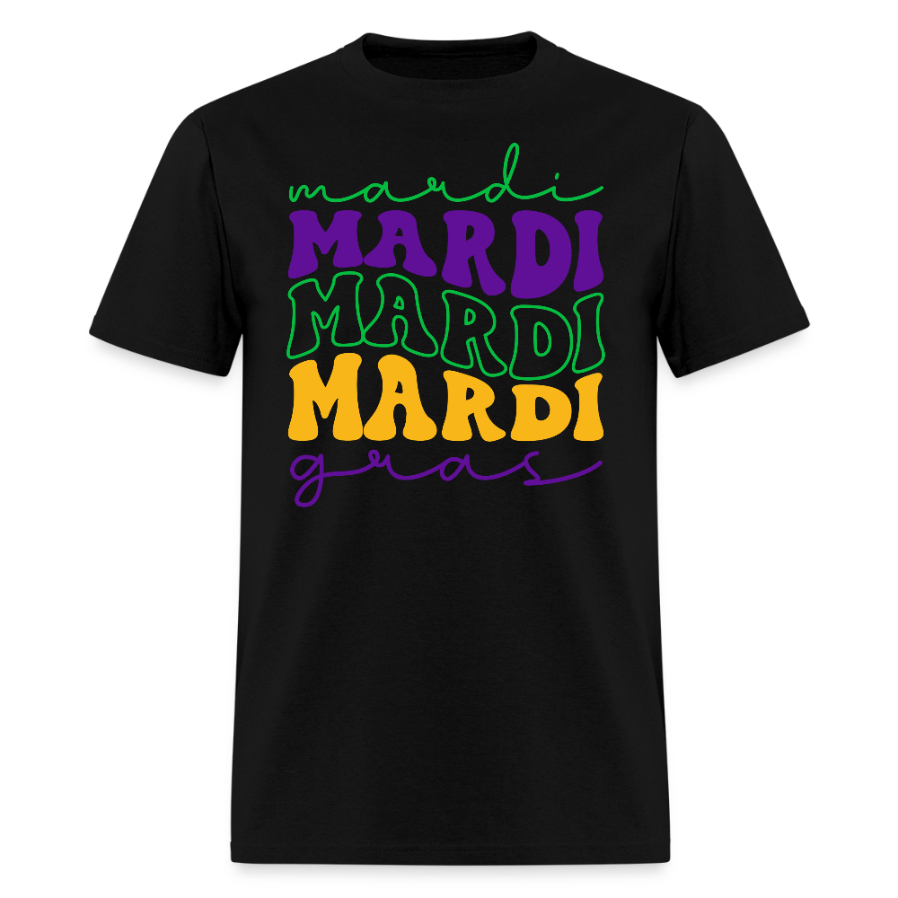 Funny and Stylish Mardi Gras Lettering Unisex T-shirt - black