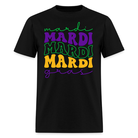 Funny and Stylish Mardi Gras Lettering Unisex T-shirt - black