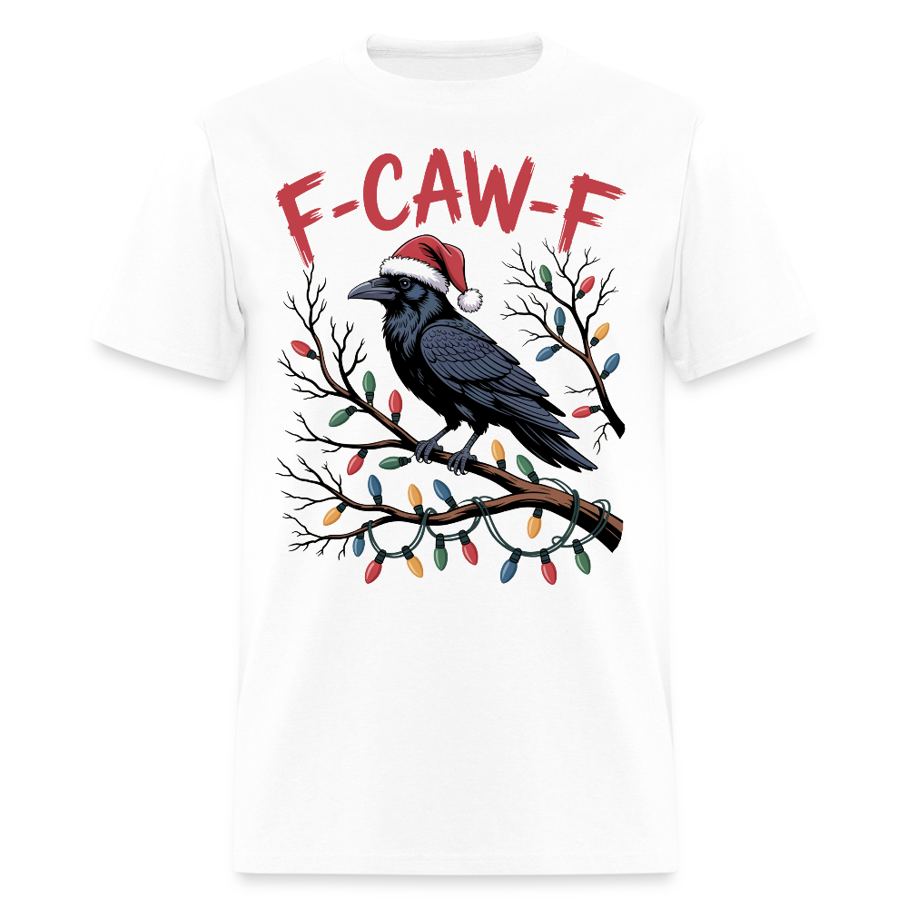 Funny Christmas Raven F-CAW-F Holiday T-Shirt - white