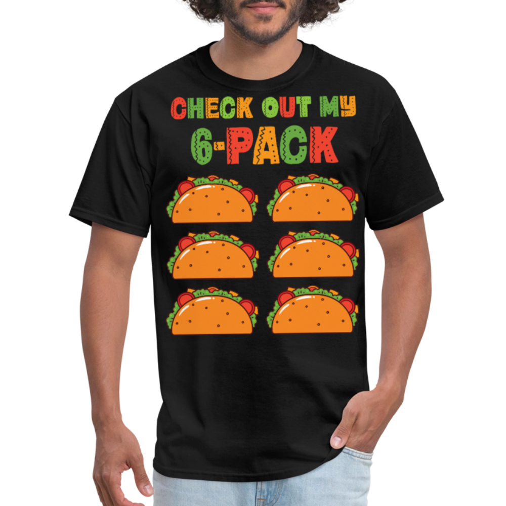 Taco Tuesday Lover Graphic Tee Check Out My 6-pack Taco T-shirt - black