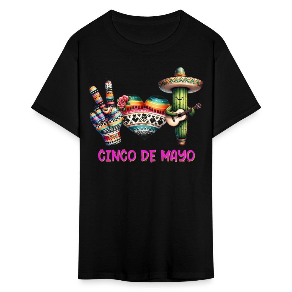 Cute Cactus Cinco de Mayo Tee Mexican-themed Party T-shirt - black