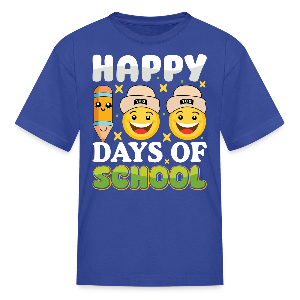 100 Days Of School Tee For Kids School Milestone Celebration T-shirt - royal blue