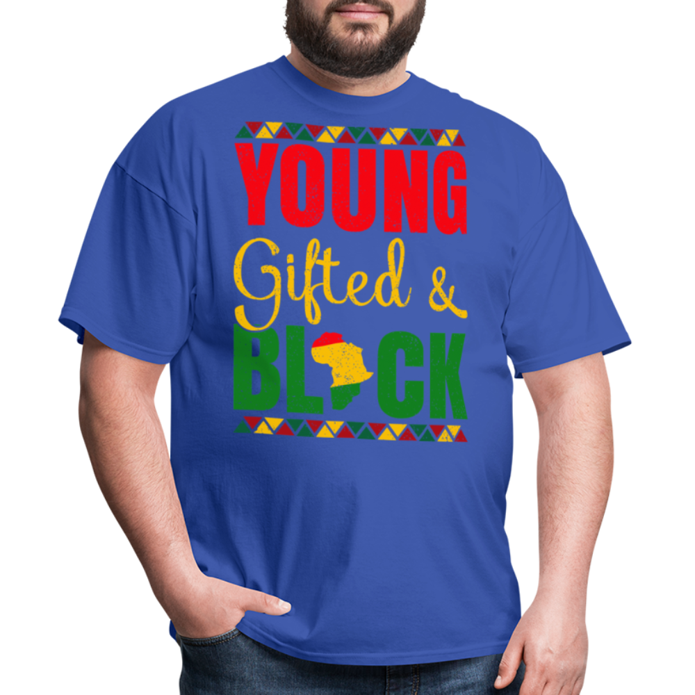 African Heritage Tee Young Gifted and Black T-Shirt - royal blue