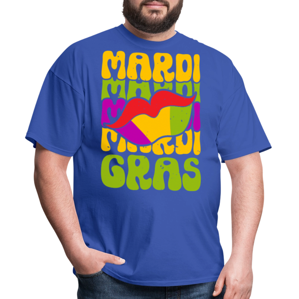 New Orleans Carnival Funny Mardi Gras Lips T-shirt - royal blue