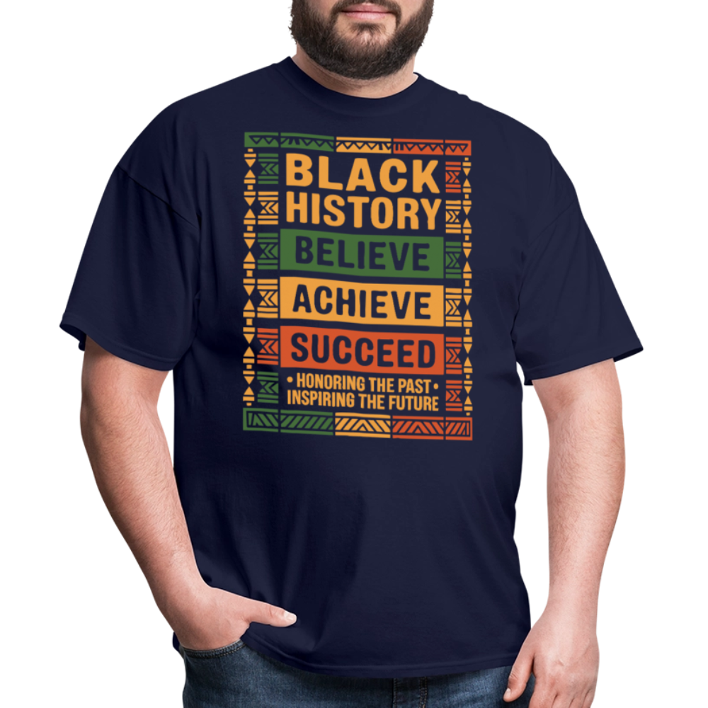 Black History Month Tee Honoring Black Culture And Inspiring The Future T-shirt - navy