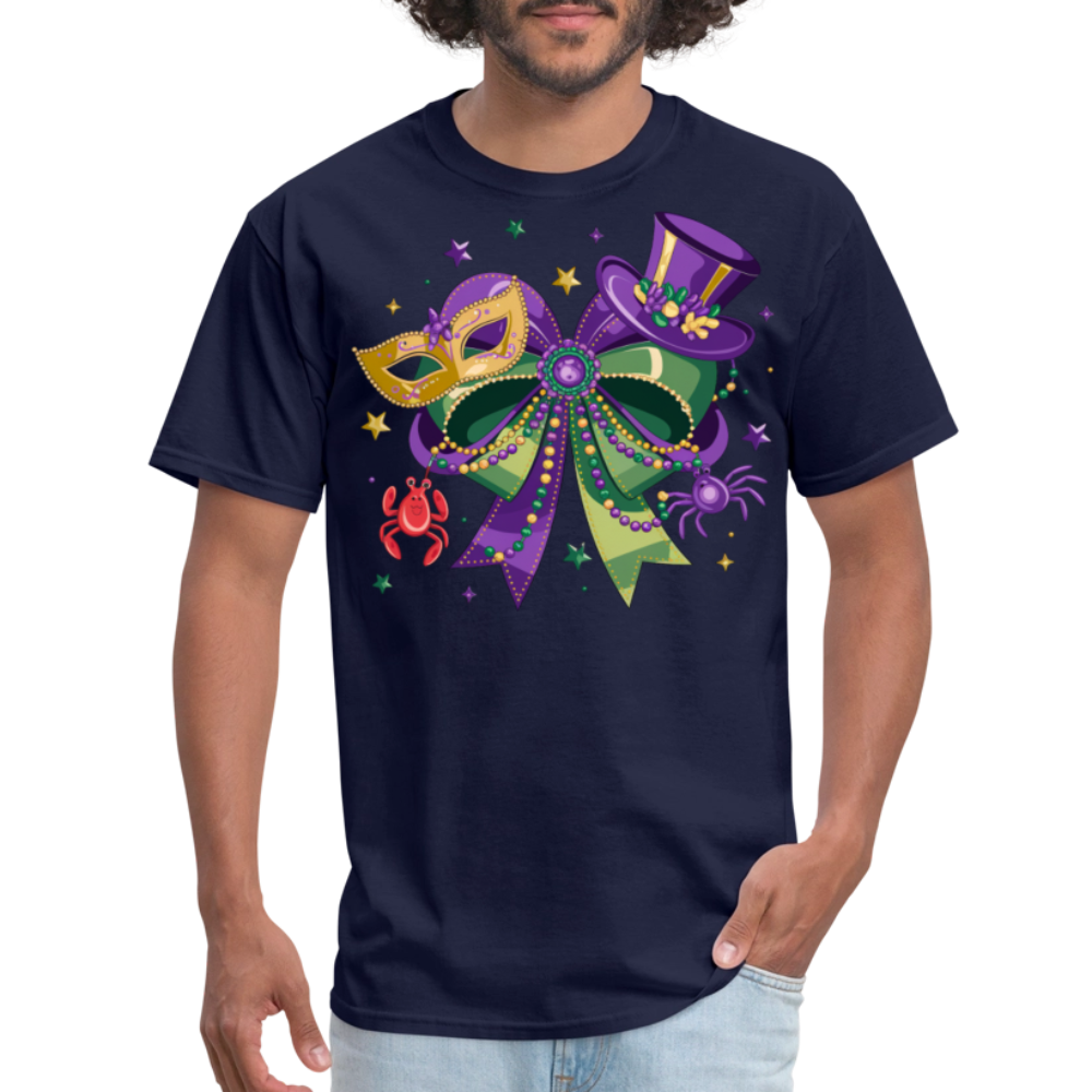 Colorful Masquerade Mask Tee for Fat Tuesday Funny Mardi Gras T-shirt - navy