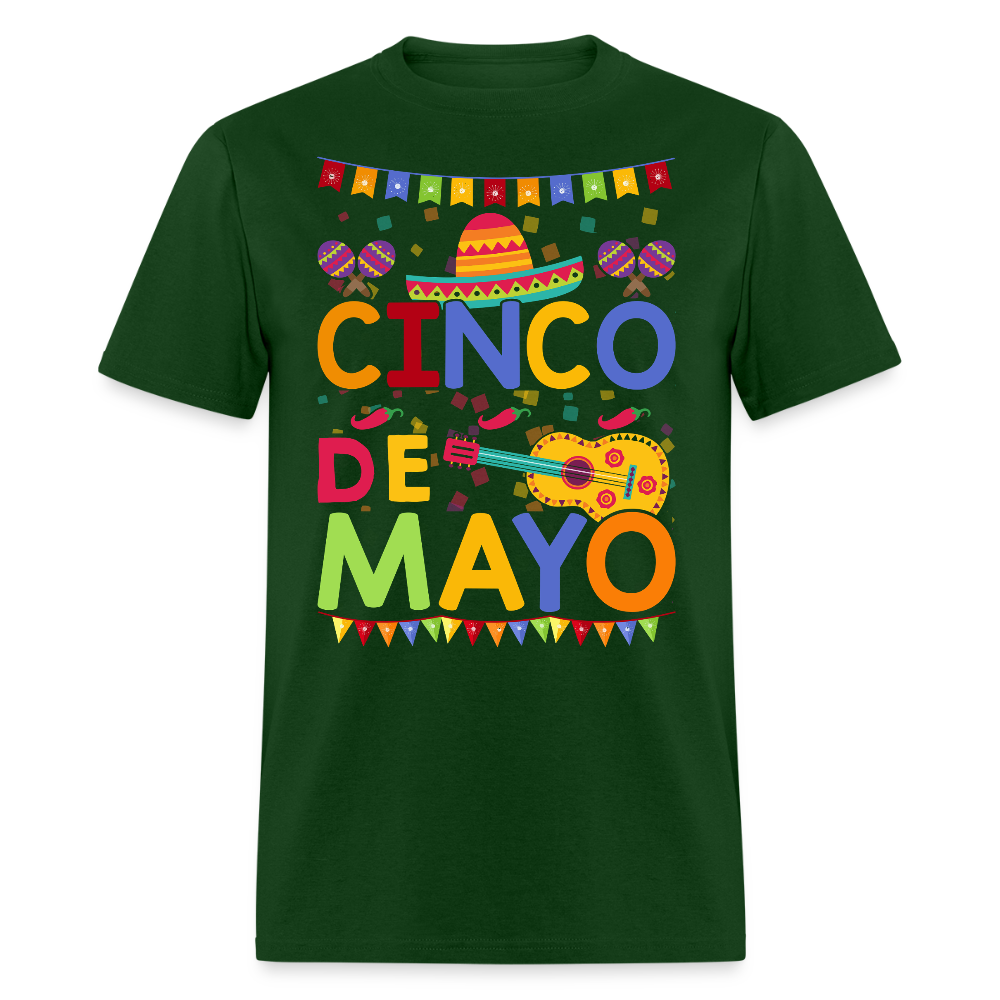 Festive Mexican Party Outfit For Cinco De Mayo T-shirt - forest green