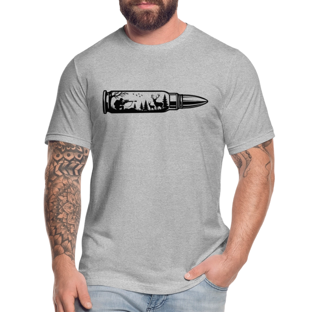 Deer Hunting Bullet T-Shirt | Bella + Canvas Unisex Tee - heather gray
