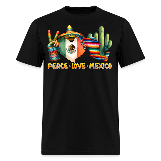Peace Love Mexico Cultural Tee Mexican Pride T-shirt - black