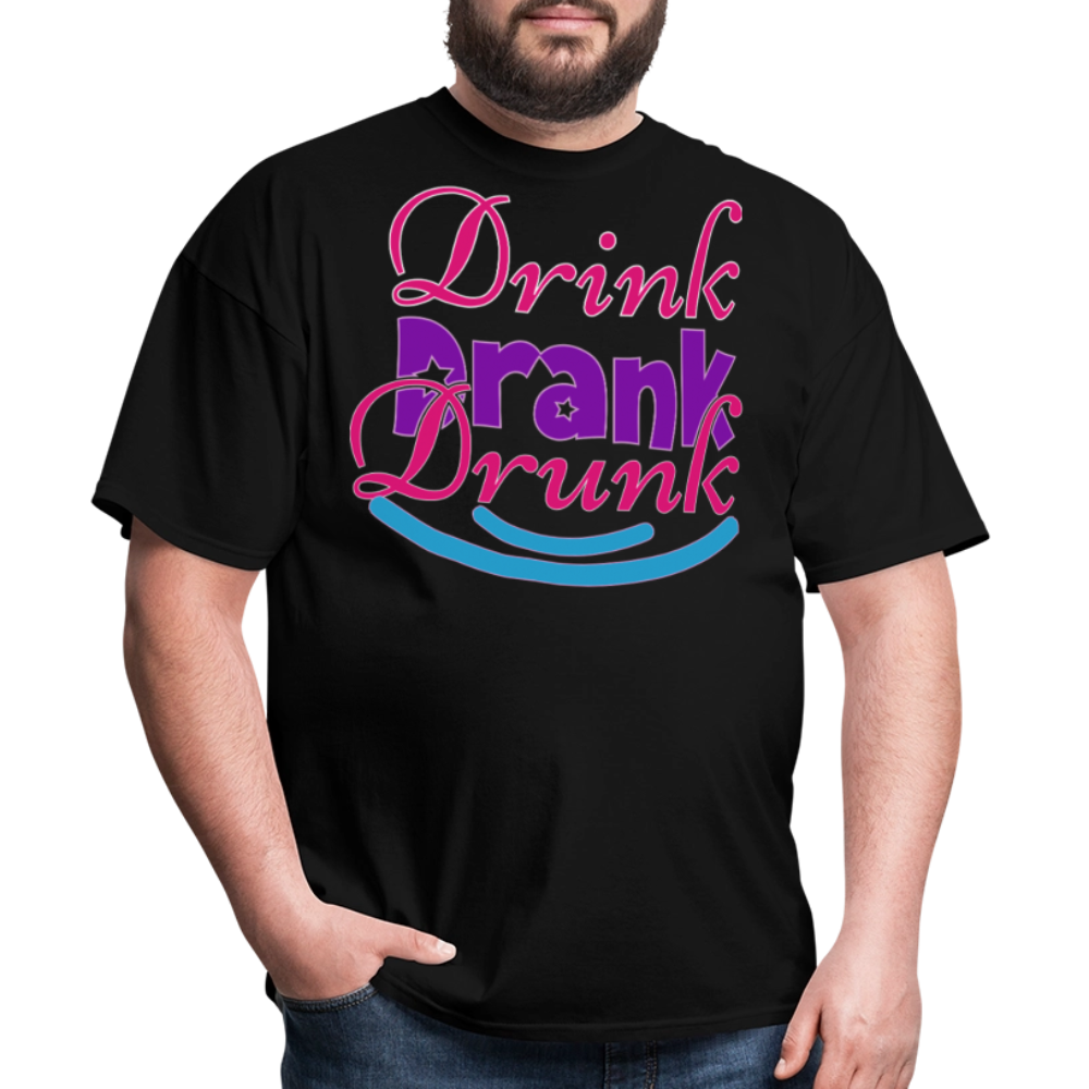 Mardi Gras Funny Drinking Shirts For Men Drink Drank Drunk T-shirt - black