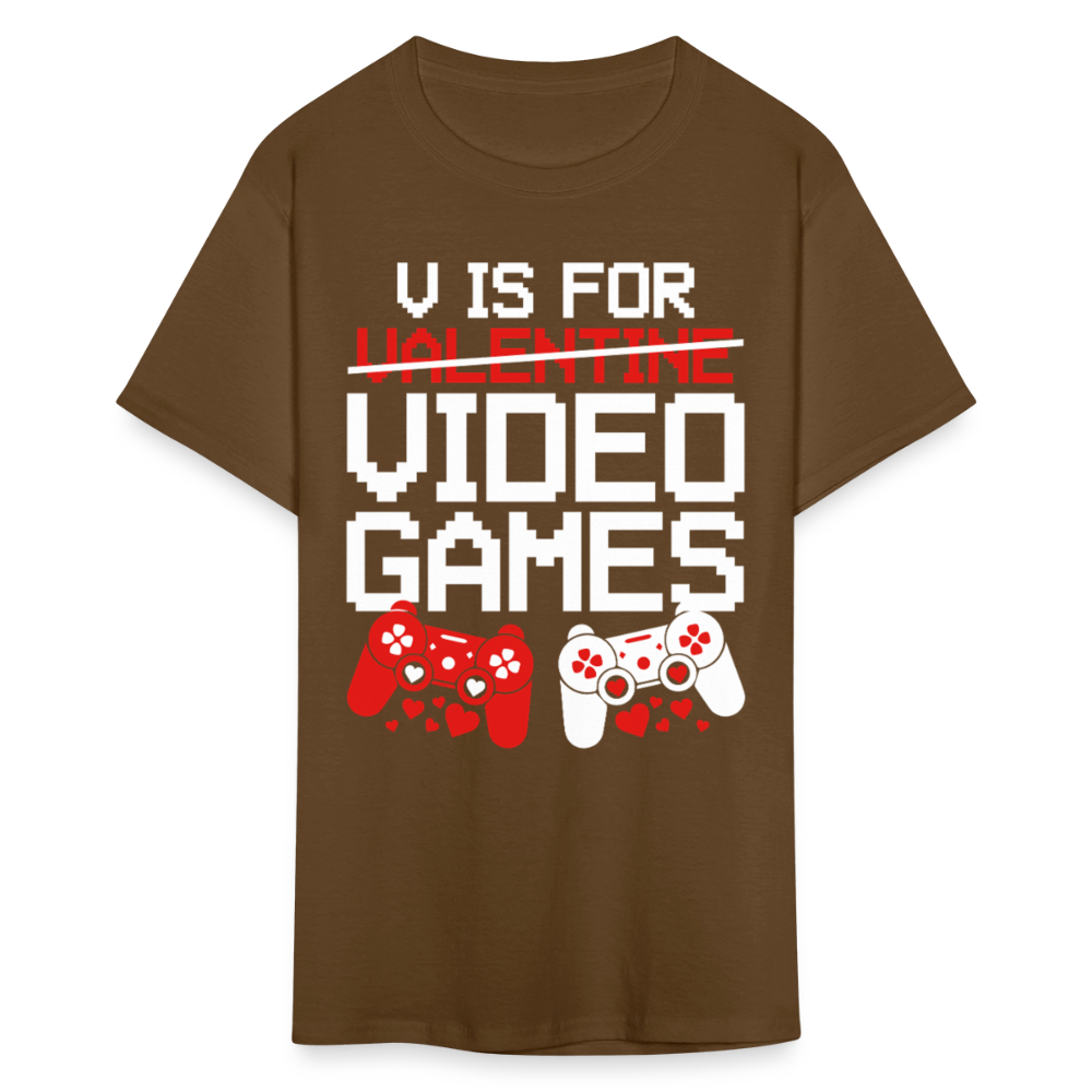 Valentine’s Day Gifts For Gamers Funny Gaming Couple Matching T-shirt - brown