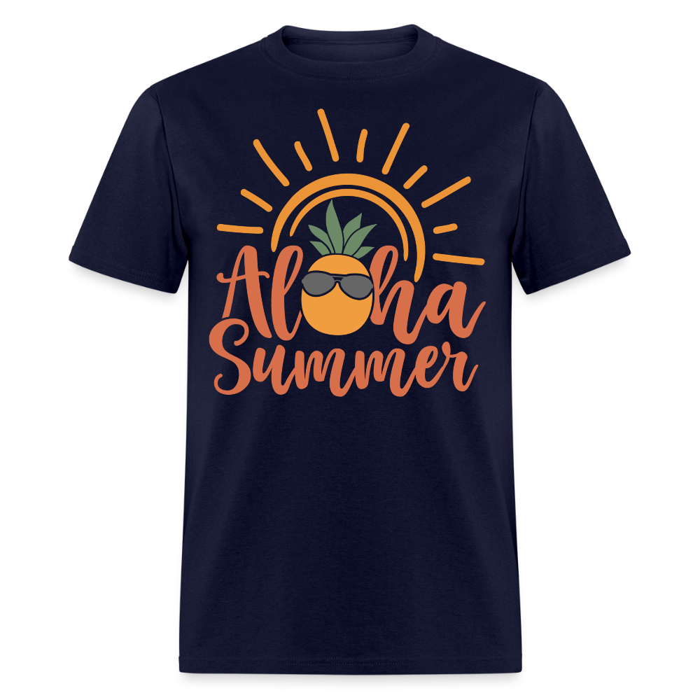 Aloha Summer Tropical Beach Vacation T-shirt - navy
