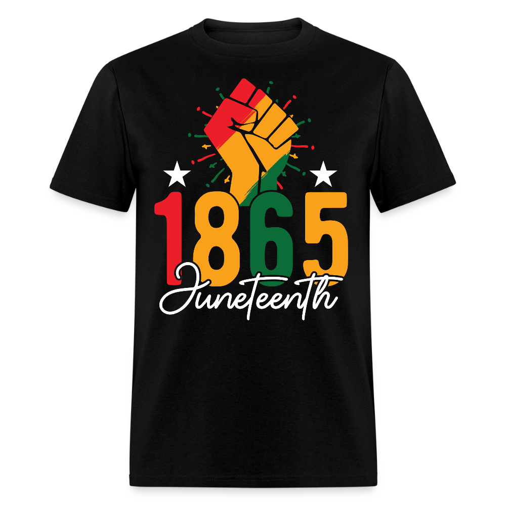 Raised Fist Black Power Juneteenth 1865 T-shirt - black