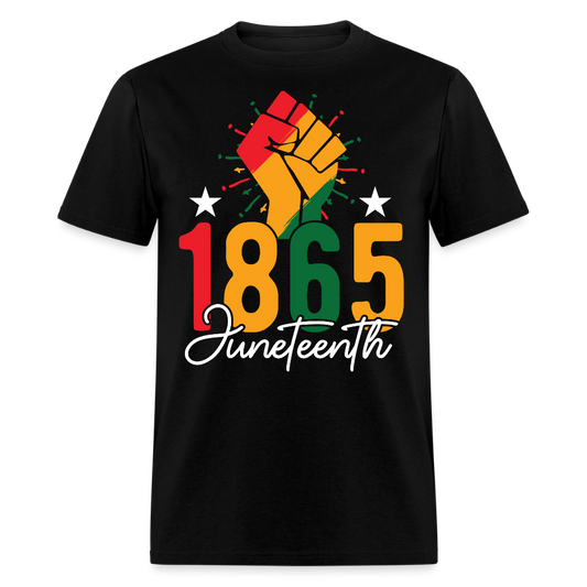 Raised Fist Black Power Juneteenth 1865 T-shirt - black