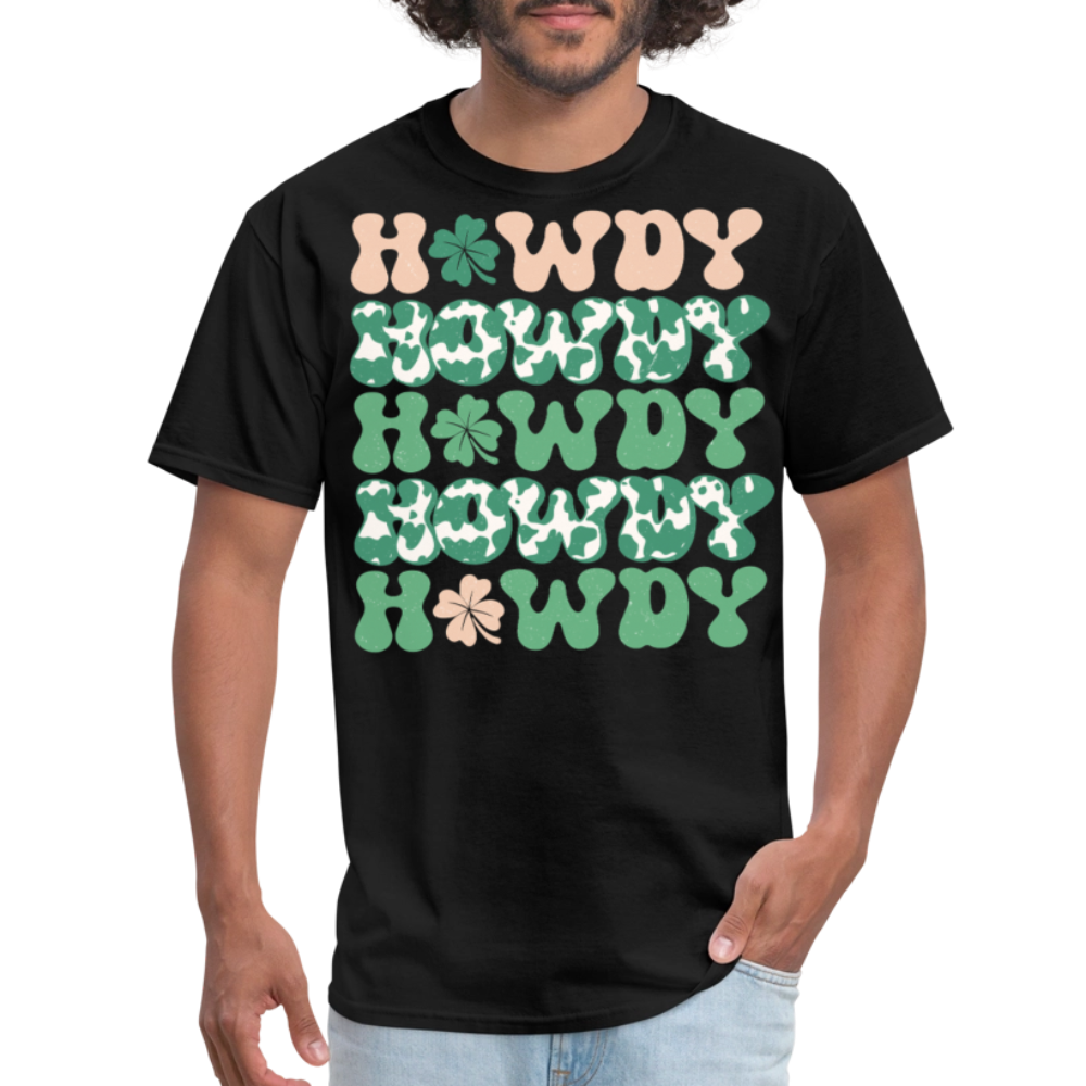 Howdy Western Cowgirl St Patrick's Day T-shirt - black