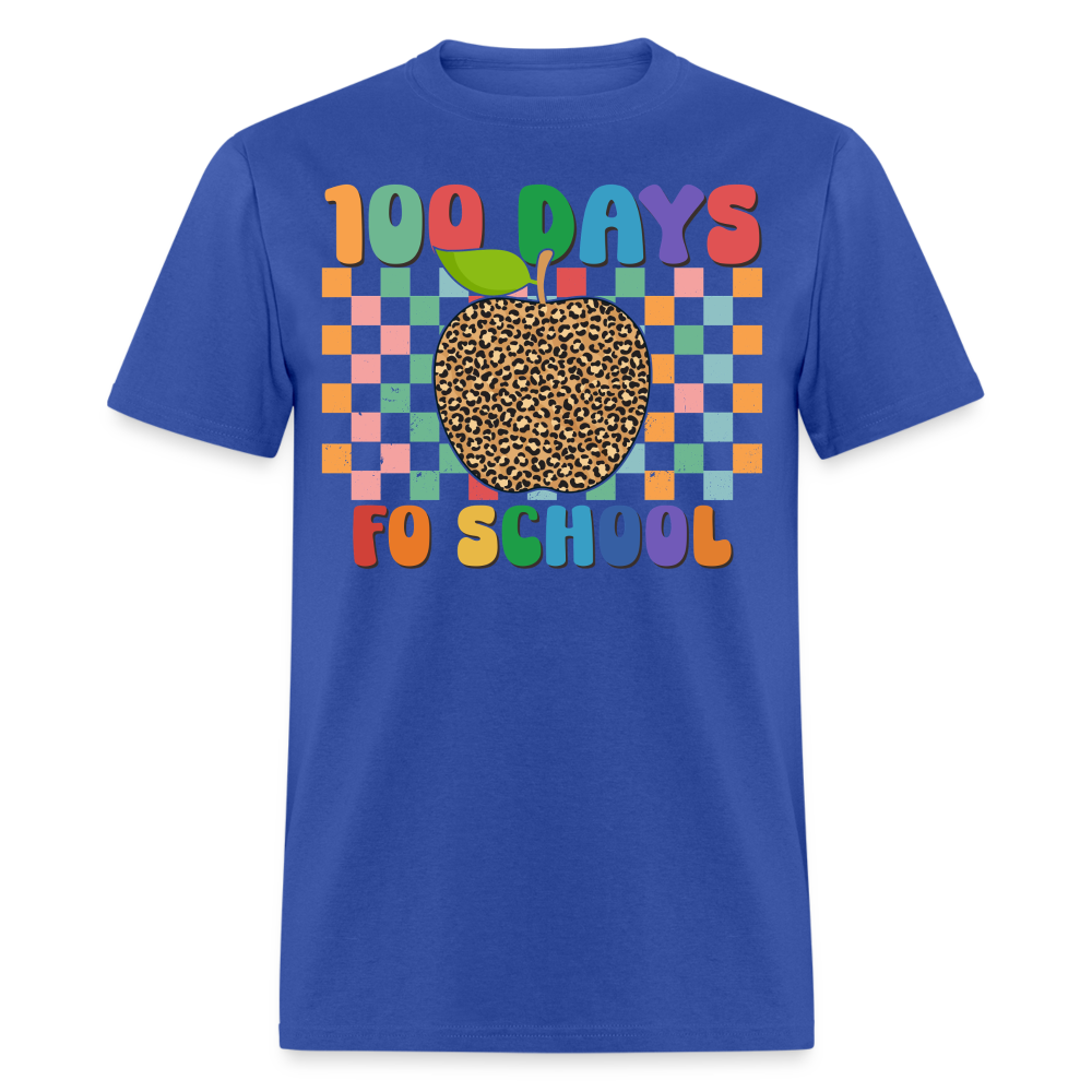 Leopard Print 100 Days of School Shirt Teacher Gifts Unisex T-shirt - royal blue