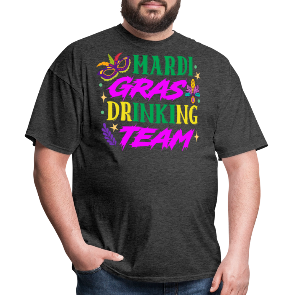 Funny Mardi Gras Party Tee Mardi Gras Drinking Team T-shirt - heather black